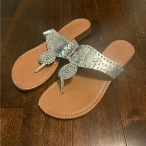 Pierre Dumas Silver and Tan Women's Sandals